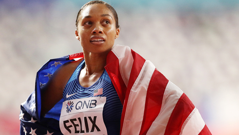 Olympic sprinter Allyson Felix breaks record held by Usain Bolt 10 months after giving birth